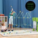 Kinder bauen ein Haus mit dem Baukasten Builkitt InnovaGoods 155 Teile